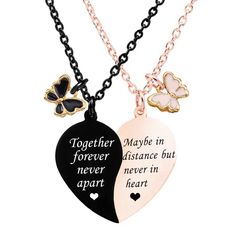 PRICES MAY VARY. 【Please note that if there is a problem with the product,please contact us and we will solve it in time】💖Basic Information:Material: stainless steel; Size: Length of the necklace is 18 inches; Form:2PCS Split heart engraved Best Friend Gifts for Teen Girls BFF Friendship Necklaces best friend gifts for women best friend necklaces for 2 💖Special design: The necklaces seperate and it comes in two parts for two people.Due to our bracelet is handmade, if you receive the wrong prod Gift Basket For Bff Birthday, Cute Necklaces For Couples, Cute Present For Girlfriend, Cute Gift Ideas For Best Friend Christmas, Friendship Things To Buy, Cute Friendship Jewelry, Bff Necklaces For 2 Best Friends, Best Friends Necklaces For 2, Cute Best Friend Necklaces