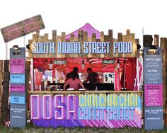 Dosa-Deli-stall-at-Glastonbury-2014 Food Stall Design, Festival Booth, Food Kiosk, Food Stand, Food Park, Food Inspired, Indian Street