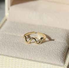 * Material: High Quality Solid 925 Sterling Silver * Finish: 14K Gold * Nickel-Free & Hypoallergenic *Size: One: Adjustable 🎁 Arrives in a Beautiful Gift Box Minimalist Adjustable Initial Ring, Hypoallergenic, Wavy Ring, Knuckle Ring, Plastic Ring, Knuckle Rings, Gift For Her Birthday, Ring Stacking, Ring Minimalist, Minimalist Ring