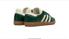 #adidas Sneakers Green, Adidas Samba Og, Green Sneakers, Adidas Samba Sneakers, Adidas Samba, Green Leather, Patch Logo, Fashion Branding, Stockings