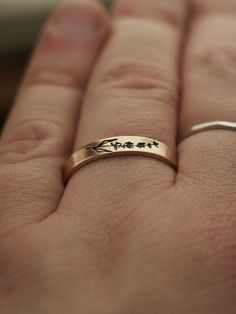 "Copy and paste into your browser, get 15% off ➔ https://bit.ly/VD15OFF Like wildflowers, you must allow yourself to grow in all the places people never thought you would. DETAILS: -Each ring is hand stamped -Ring is Gold Filled -3mm in thickness You will receive one hand-stamped lavender aluminum ring filled with a black enamel finish. **Every item is handmade, this means that each will be unique and may not look EXACTLY like the picture, but it will look very similar ➡ORDER PROBLEMS If there a Allow Yourself To Grow, Pinky Promise Ring, Dainty Gold Ring, Best Friend Birthday Gift, Hand Stamped Ring, Friend Birthday Gift, Dainty Gold Rings, Stamped Rings, Birthday Gifts For Best Friend