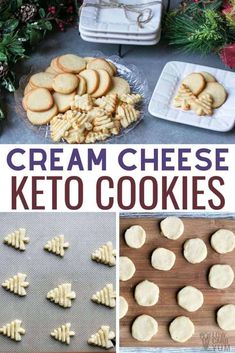 cream cheese keto cookies on a baking sheet, and then cut into small pieces