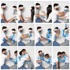 a collage of photos showing different ways to tie a man's necktie