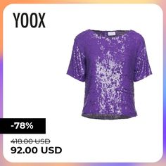 tulle, sequins, basic solid color, short sleeves, round collar, no pockets , Color: Purple , Size: XS Blouse Online, Round Collar, Color Purple, A R, Lace Top, Blouses For Women, Short Sleeves, Solid Color, Mens Graphic Tshirt