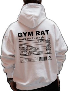 White Techwear Tops With Letter Print, Cotton Techwear Activewear For Sports, Hip Hop Style Gym Tops With Letter Print, Gym Hoodie With Logo Print, Gym Sportswear Hoodie With Logo Print, Sportswear Hoodie With Logo Print For Gym, White Cotton Workout Hoodie, Cotton Workout Sweatshirt With Logo Print, Functional Graphic Print Activewear For Sports