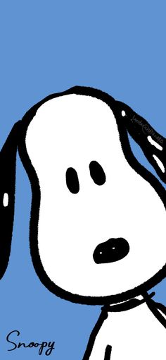 a drawing of a snoopy dog with black and white spots on it's face