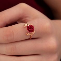 Cheap Jeweled Rings As Gift, Cute Cheap Flower Ring For Gift, Luxury Rose Rings For Gift, Cheap Cute Flower Ring For Gift, Cute Flower Ring For Gift, Luxury Rose Flower Ring For Gift, Luxury Rose Design Rings As A Gift, Luxury Elegant Jewelry With Roses, Luxury Women's Rings With Rose Design