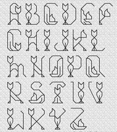 the alphabet is made up of lines and letters that have been drawn in different directions