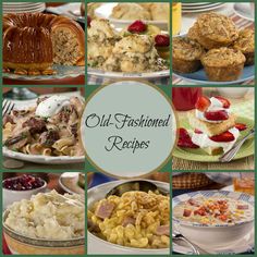 old fashioned recipes are featured in this collage