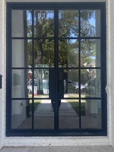 an open window on the side of a building