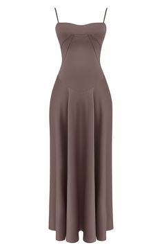 A sculpting corset-inspired bodice shapes this glamorous satin gown punctuated with a laced-up back. Exclusive retailer 52" length (size X-Large) Square neck Adjustable straps Unlined 75% acetate, 25% polyester with 80% polyamide 20% elastane contrast Dry clean Imported House Of Cb Dresses, Pebble Grey, Satin Gown, Satin Maxi, House Of Cb, Satin Maxi Dress, Elegant Dress, Occasion Dresses, Square Neck