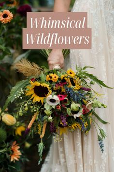 Enchanted Elegance: Whimsical Wildflower Bouquets Sunflower And Poppy Bouquet, Spring Wedding Bouquet Ideas, Wild Flower Wedding Bouquet, Whimsical Bridal Bouquet, Country Wedding Bouquets, Bird Of Paradise Wedding, Vintage Rose Bouquet, Wildflower Bridal Bouquets, Wildflower Bouquets