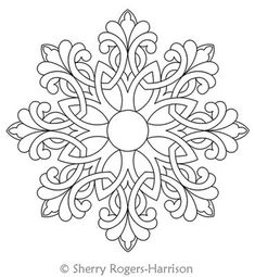 a snowflake is shown in black and white