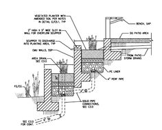 an architectural drawing showing the details of a section of a wall and how it's made