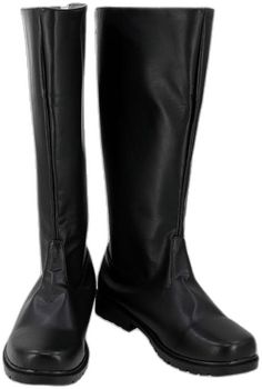 Knee-high Boots For Cosplay Halloween, Knee-high Halloween Cosplay Boots, Knee-high Boots For Halloween Cosplay, Cosplay Halloween Boots With Round Toe, Halloween Cosplay Boots With Round Toe, Black Round Toe Boots For Cosplay Events, Leather Boots For Cosplay, Leather Round Toe Boots For Cosplay, Han Solo Cosplay