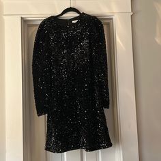 Black Sequin Hm Dress, Never Worn. No Tags H&m Fitted Mini Dress For Cocktail, Fitted H&m Mini Dress For Cocktail, H&m Sequin Dresses For Party Season, Fitted Sequin Dresses From H&m, Fitted H&m Dresses With Sequins, H&m Evening Mini Dress, H&m Sequin Dresses For Spring, H&m Black Mini Dress For Party, H&m Black Mini Dress For Evening