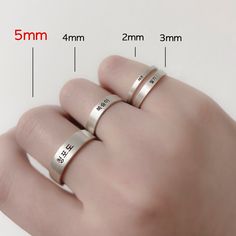 Sterling Silver 925, Custom engraving in Korean Hangul, Korean letter, alphabet, was created by the King Sejong in South Korea with the heart for the any citizens to read and write. It is the only language in the world that we know who and when it was created. Create your own personalized Hangul engraved Ring: Perfect as a gift for loved ones with special and beautiful words to share. How to Order Please write your name, word or any phrase you would like to engrave in your ring under PERSONALIZA Birthday Couple, Korean Hangul, Korean Letters, Silver Gold Jewelry, Engraved Ring, 925 Ring, Korean Language, Gold Jewellery Design, Cartier Love Bracelet