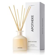 White Vetiver Reed Diffuser – APOTHEKE Reed Diffuser Blends, Reed Diffuser Refill, Translucent Glass, Reed Diffusers, Green Fruit, Linen White, Glass Diffuser, Diffuser Blends, Glass Vessel