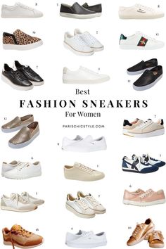 Best Fashion Sneakers For Women · Low top sneakers. Veja · Cole Haan · Sezane · Vans · Tory Burch · Naturalizer · Ecco · Common Projects · Saint Laurent Sneakers · Dr Scholl · Gucci · Jib · Softwalk · #bestfashionsneakers #stylishsneakers #parischicstyle #comfortablesneakers Best sneakers for travel for women.  Stylish sneakers for walking, and everyday street style shoes.  Low top profile sneakers for women that are versatile for different outfits. Best classy sneakers for walking, travel. Sneakers 2020 Women, Elegant Sneakers Outfit Women, 2022 Sneaker Trends Women, Trend Sneakers 2023, Womens Trainers 2023, Best Casual Shoes For Women, Sneakers Fashion 2023 Women, Professional Sneakers Work Outfits, Popular Sneakers 2023