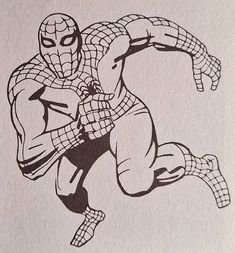 a drawing of a spider man running