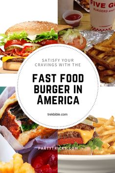 fast food with the words fast food in america