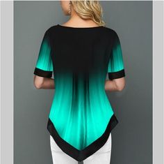 Shirt Blouse Fashion Large Size Tops Women Casual V Neck Shirt Ladies Loose Floral Print Tunic Shirt Green Printed Crew Neck Blouse, Green Printed Half Sleeve Tops, Green Printed Half Sleeve Blouse, Casual Green Tunic Blouse, Green Half Sleeve Blouse For Summer, Green Tunic Tops For Summer, Green Summer Tunic Top, Fitted Multicolor Tunic Top, Fitted Green Tunic Tops