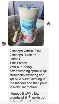 two scoops vanilla pdm and 2 scoops dulce dpm