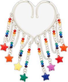 Rainbow Star, Rainbow Beads, Star Charms, Hot Topic, Ear Cuff, Charms, Sparkle, Cuff, Rainbow