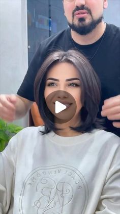 Shirt Hair Cuts, Women Short Haircut, Different Hair Cut, Wella Hair Color, Haircuts For Long Hair With Layers, Hair And Makeup Tips, Chin Length Hair, Shirt Hair, Hair Up Styles