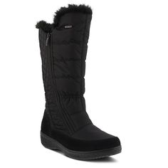 With a cozy fit, you'll love wearing these waterproof Mireya winter boots from Spring Step.BOOT FEATURESQuiltedBOOT CONSTRUCTIONNylon upperFaux-fur liningTPR outsoleBOOT DETAILSRound toeSide zipper closurePadded footbed1.5-in. heel13-in. shaft15-in. circumference Size: 38. Color: Black. Gender: female. Age Group: adult. Puffy Boots, Winter Boots Women Waterproof, Black Mid Calf Boots, Quilted Boots, Black Winter Boots, Spring Boots, Spring Step Shoes, Waterproof Winter Boots, Fur Lined Boots