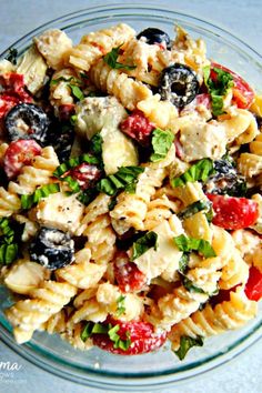 the pasta salad is ready to be eaten