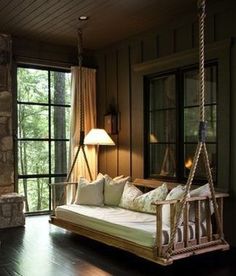 an image of a porch swing bed on pinterest