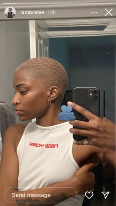 Buzzed Blonde Hair Black Women, Jada Pickett Short Hair, Short Coloured Hair Black Women, Dye Short Hair Black Women, 4c Buzz Cut Black Women, Blonde Bald Fade Women Black, Short Shaved Hairstyles For Black Women, Dyed Buzzed Hair Women, Shaved Head Black Women