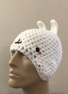 Bunny Hat Crochet Bunny Hat Crochet Hat - Etsy White Fitted Crochet Hat, Cute White Knitted Hat, Cute Handmade Fitted Hats, White Handmade Crochet Hat Fitted, Handmade Fitted Cute Hats, Playful White Yarn Hat, Fitted White Hand Knitted Crochet Hat, Handmade Cute Crochet Hat, Playful Hand Knitted White Hat