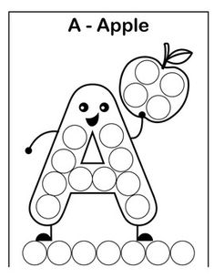 the letter a is for apple coloring page