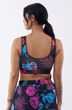 Take a swim or lounge around poolside in this sleek swim top designed with built-in UPF protection and quick-drying fabric. UPF 50+ sun protection   Lined   80% recycled polyester; 20% spandex   Hand wash, line dry   Imported Athleisure Swimwear With Built-in Bra For Poolside, Summer Beach Activewear With Built-in Bra, Athleisure Crop Top With Built-in Bra For Beach, Functional Seamless Summer Crop Top, Functional Summer Crop Top With Medium Support, Beachwear Tops With Uv Protection And Stretch, Sporty Swimwear With Uv Protection For Vacation, Stretch Beachwear Tops With Uv Protection, Casual Tops With Uv Protection For Poolside