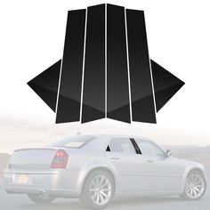 an image of a car that is in the middle of the road with black stripes on it