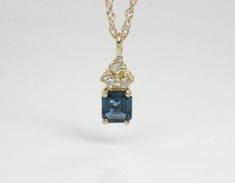 Vintage 14k Yellow Gold Natural Blue Sapphire and Diamond Pendant Necklace 18 Rectangle Cut September Birthstone - Etsy Rectangular Blue Sapphire Jewelry, Rectangular Sapphire Jewelry With Accent Stones, Rectangular Blue Diamond Jewelry, Blue Rectangular Diamond Jewelry, Blue Rectangular Diamond Cut Jewelry, Blue Rectangular Jewelry With Gemstone Accents, Rectangular Sapphire Jewelry With Diamond Cut, Rectangular Diamond Cut Sapphire Jewelry, Blue Rectangular Jewelry With Accent Stones