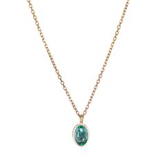 Oval Emerald Wisp Necklace Classic Emerald Necklace With Bezel Setting, Classic Emerald Pendant Necklace With Bezel Setting, Classic Bezel Set Emerald Pendant Necklace, Classic Emerald Pendant Necklace In Bezel Setting, Classic Emerald Necklace In 14k Gold With Bezel Setting, Elegant Emerald Necklace With Cable Chain, Elegant Emerald Necklace With Cable Chain As Gift, Classic Yellow Gold Emerald Necklace With Oval Pendant, Classic Teardrop Pendant Jewelry With Bezel Setting