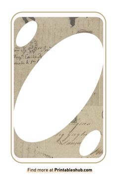 a white oval cutout on top of a piece of paper with writing in it