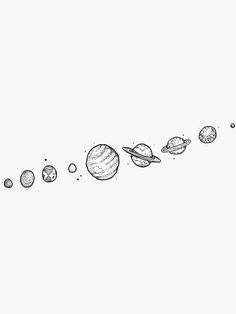 the solar system is shown in black and white, as well as some other planets