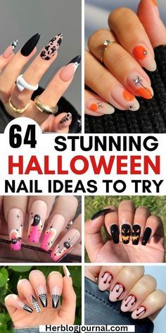 Halloween Nail Art Designs, Fun Halloween Nails, Olive Nails, Monster Nails, Halloween Nail Ideas, Halloween Manicure, Skull Nails, Halloween Nails Easy, Witchy Nails