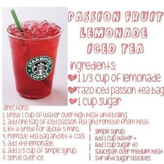 a poster with instructions for how to make lemonade iced tea from starbucks's