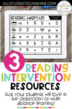 three reading and writing activities for children with the text, 3 reading invention resources to use in