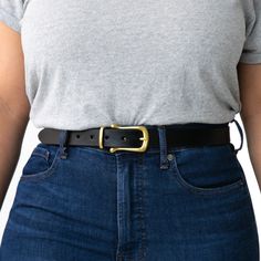 Adorn yourself with our Signature Belt—it features our classic brass buckle on vegetable-tanned leather with five holes for a variety of placements. In our two best-selling signature colors, you can match your FOUNT bag with our new belts! Our sizes are named for the middle hole's measurement! Your size will fall somewhere within that range. Please see the Dimensions tab for the full range of length per size. __section__ Designed in Cleveland, Ohio Vegetable-Tanned Leather Brass Hardware Each Be Cleveland Ohio, Brass Buckle, Vegetable Tanned Leather, Brass Hardware, Emboss, Cleveland, The Middle, Belts, Ohio