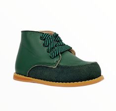 Fitted Lace-up Boots With Brogue Detailing, Classic High-top Lace-up Boots, Casual Wingtip Lace-up Boots With Rubber Sole, Rubber Sole Lace-up Boots For Walking, Fitted Leather Lace-up Shoes With Rubber Sole, Green Leather Shoes With Leather Sole For Fall, Lace-up Boots With Contrast Sole For Walking, Fall Lace-up Boots With Contrast Sole, Fall Lace-up Boots With Stitched Sole