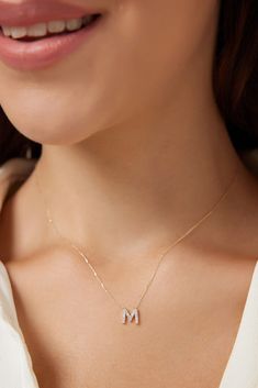 Buy Yellow Gold Diamond Initial NecklaceDiamond Letter Necklace for only $252 at LTB Jewelry! Free Shipping. Buy Now Pay Later in 6 Terms. Letter M Necklace, Gold Crystal Necklace, M Necklace, Word Necklace, Dainty Initial Necklace, Diamond Initial Necklace, Gold Letter Necklace, Solid Gold Necklace, Initial Necklace Gold