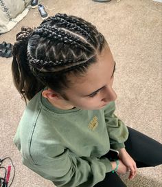 Braided Hairstyles For Wrestling, Braids For Wrestling, Braids For Boxing, Athletic Hairstyles Braids, Cool Braids For Sports, Hair Ideas For Sports Braids, Fun Braided Hairstyles For Sports, Braided Updo Sports, Braids For Softball