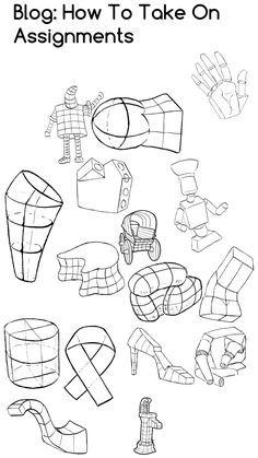 a coloring page with different types of paper toys and instructions to make them look like they are