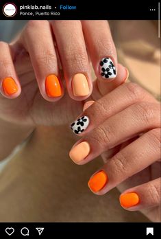 Colorful Gel Manicure, Spring Nail Inspo Short, Simple Bright Nails, Mix Match Nail Designs, Short Edgy Nails, Boho Spring Nails, Super Short Nail Designs, Short Gel Manicure, Mixed Color Nails